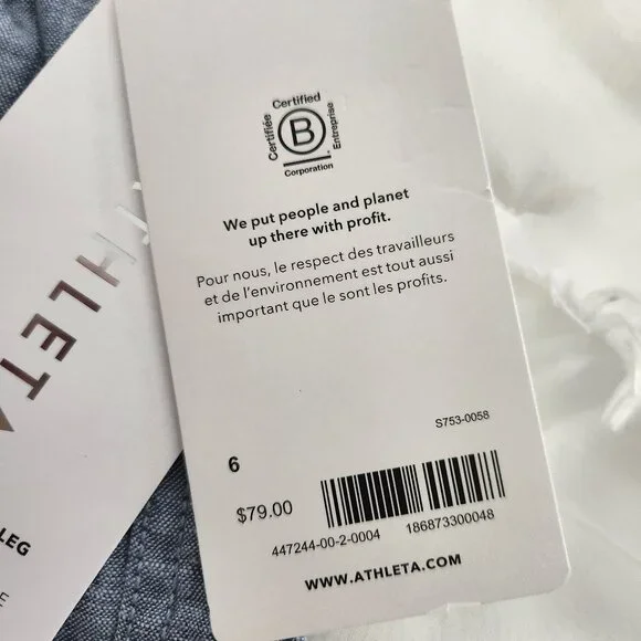 NWT Athleta Cabo Linen Wide Leg Pant 6 - Picture 7 of 7